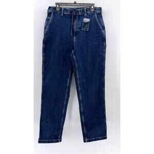 UNIQLO Men's Navy Denim Wide-Fit Work Jeans SZ M